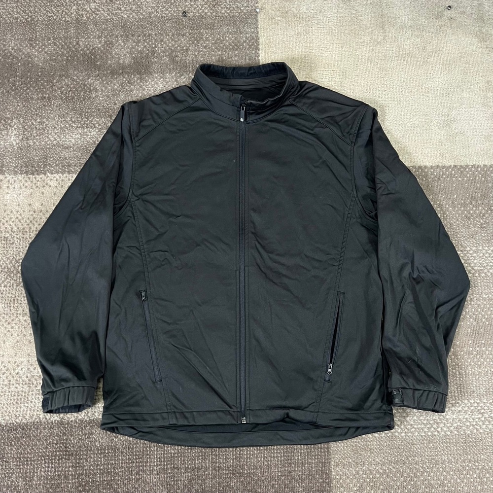 FJ‎ DryJoys Mens Black Full Zip Golf Jacket Long Sleeve Polyester Size M